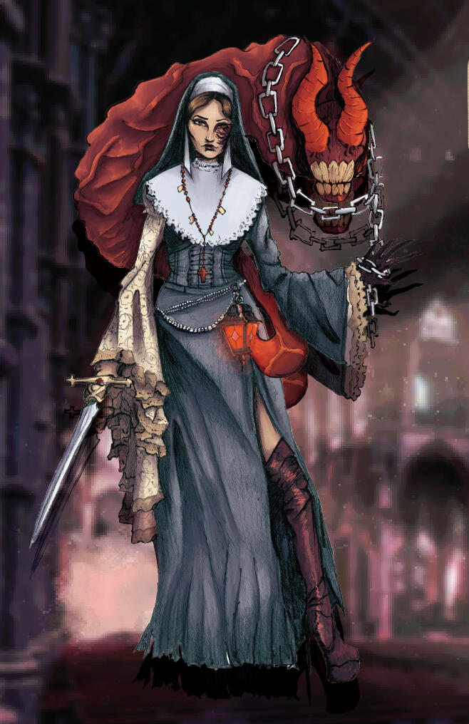 Nun with demon